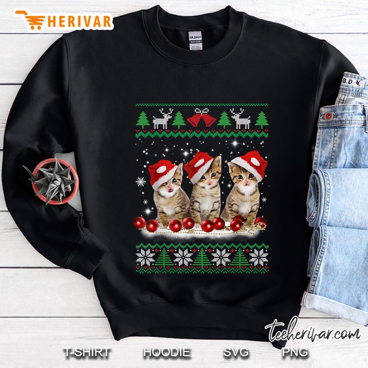 Cat Santa Hat Cat Lover Christmas Sweatshirt