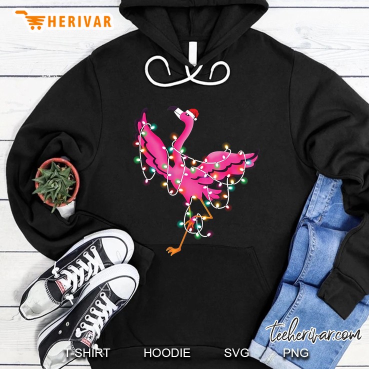Flamingo Christmas Lights Hoodie