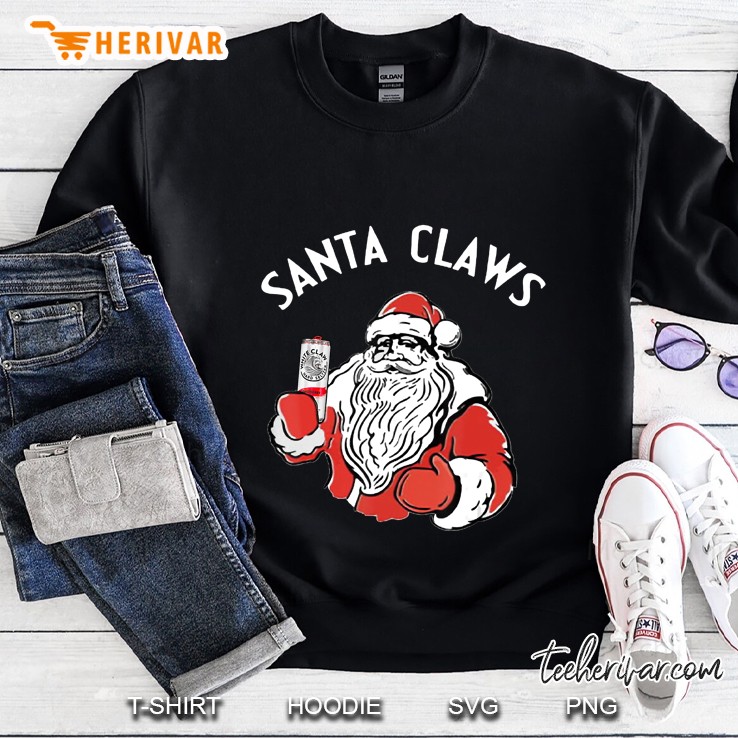 Santa Claws Drink Beer Christmas Black Version Sweatshirt