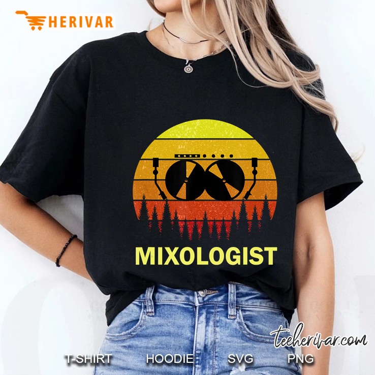 Mixologist DJ Vinyl Record Mixer Vintage Version Ladies Tee