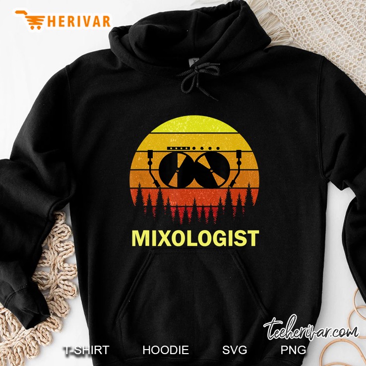 Mixologist DJ Vinyl Record Mixer Vintage Version Hoodie