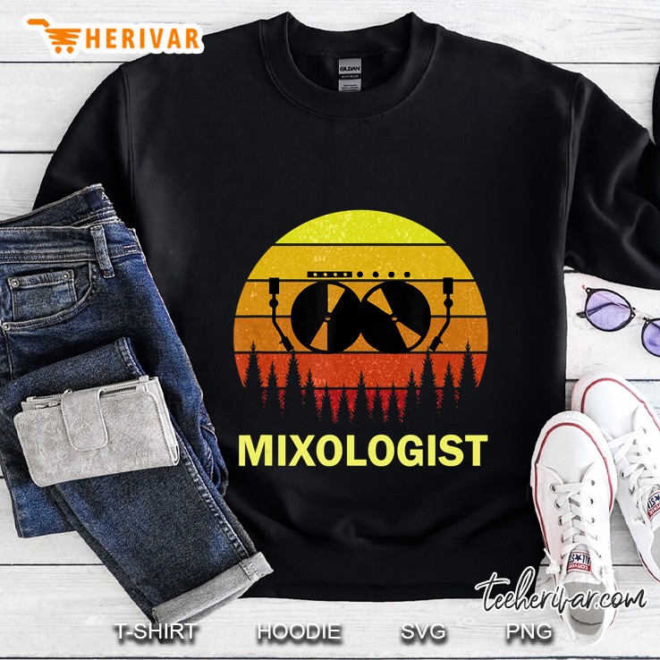 Mixologist DJ Vinyl Record Mixer Vintage Version Sweatshirt