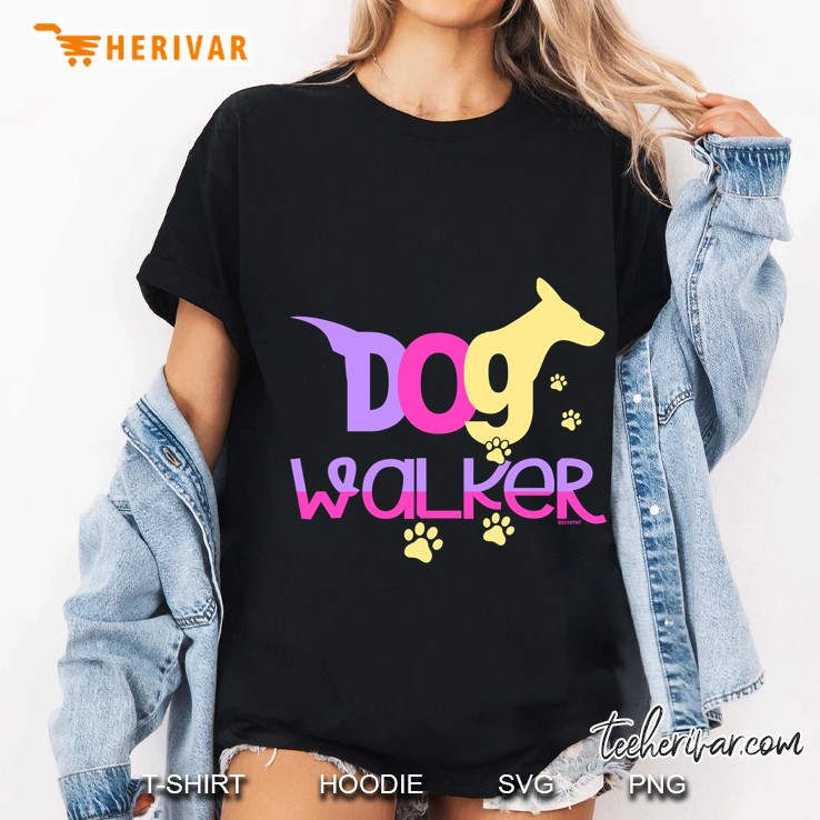 Dog Walker Paw Dog Version Ladies Tee