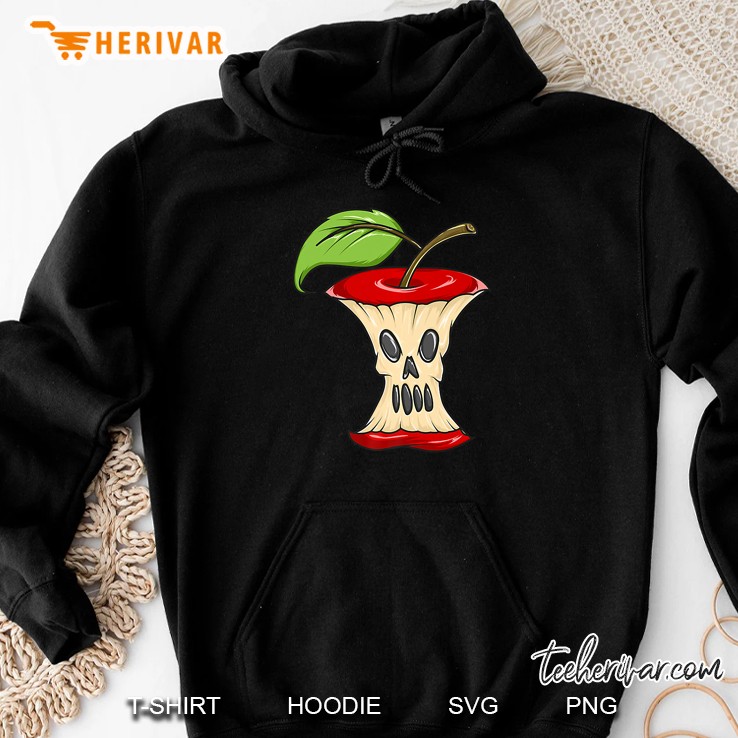 Horror Apple Core Skeleton Face Halloween Hoodie