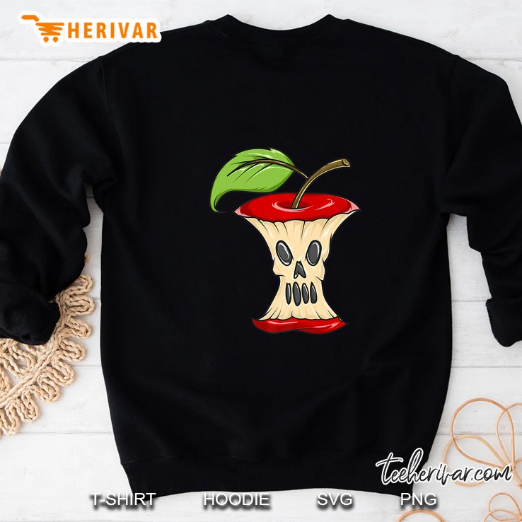 Horror Apple Core Skeleton Face Halloween Sweatshirt