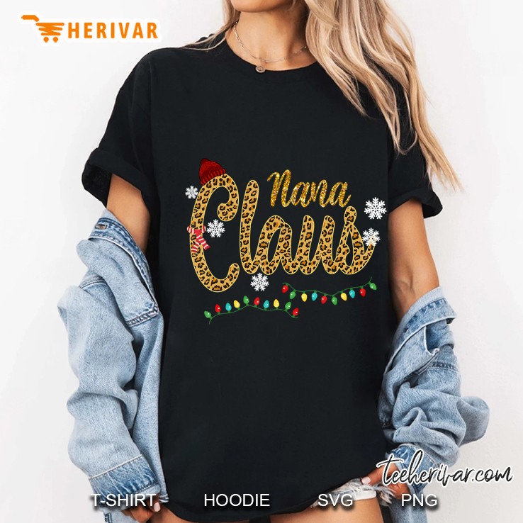 Nana Claus Leopard Christmas Ladies Tee