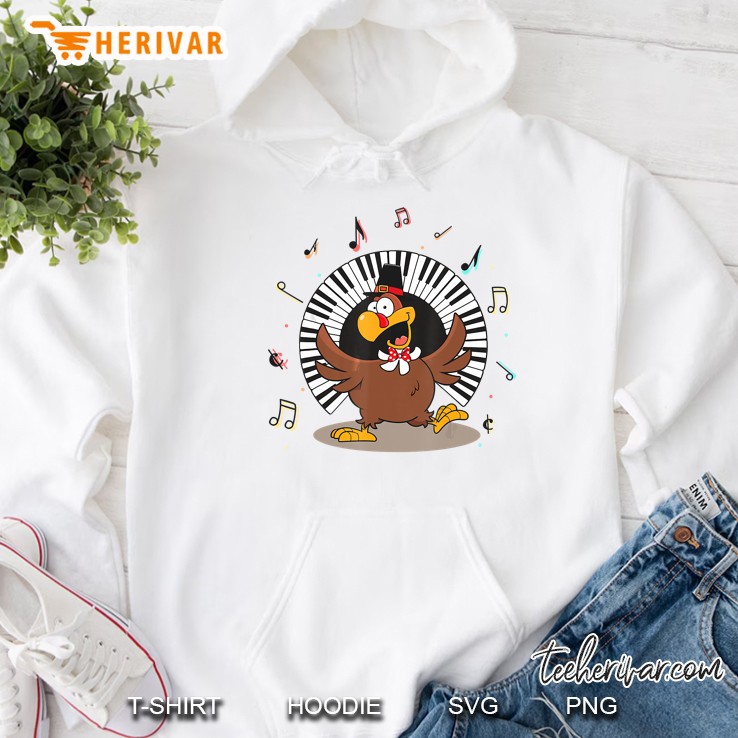 Piano Lover Turkey Thanksgiving Hoodie