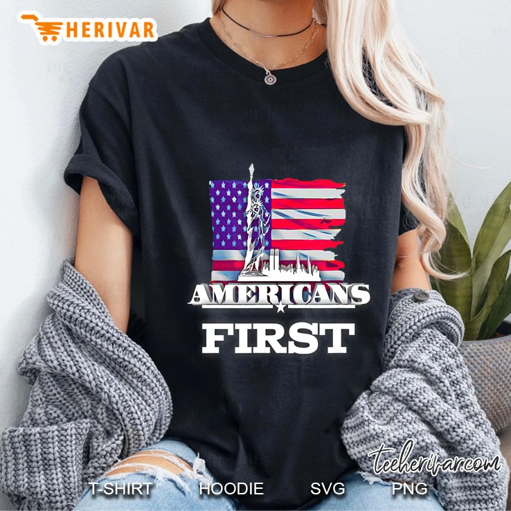 Americans First American Flag Version Ladies Tee