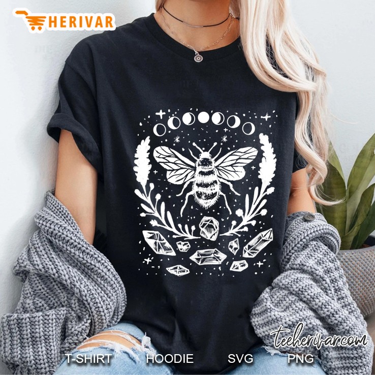 Honey Bee Moon Phases Crystals Gothic Punk Ladies Tee