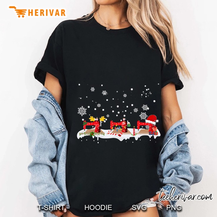 Sewing Machines Christmas Ladies Tee