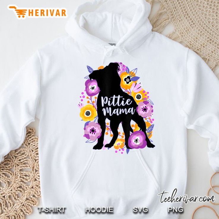 Pittie Mama Floral Version Hoodie
