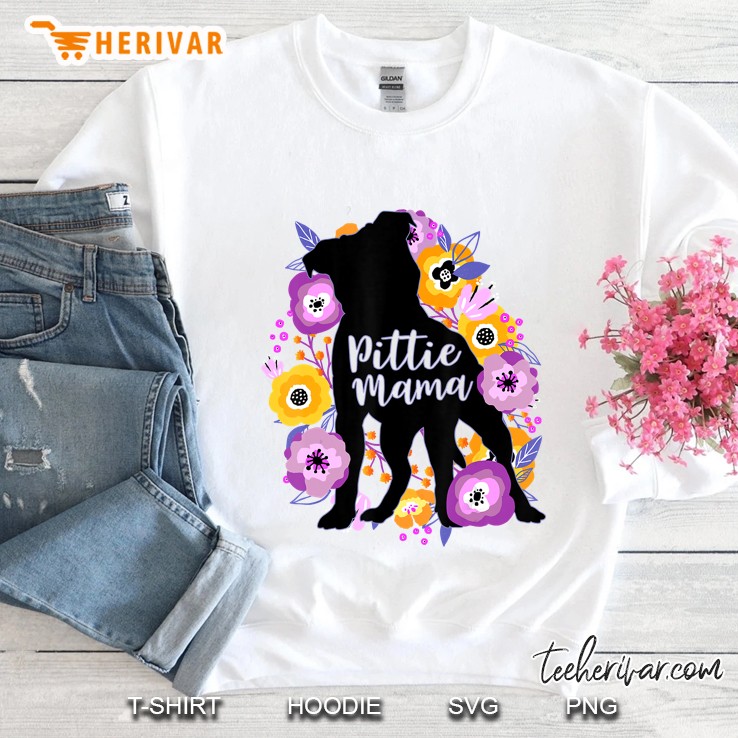 Pittie Mama Floral Version Sweatshirt