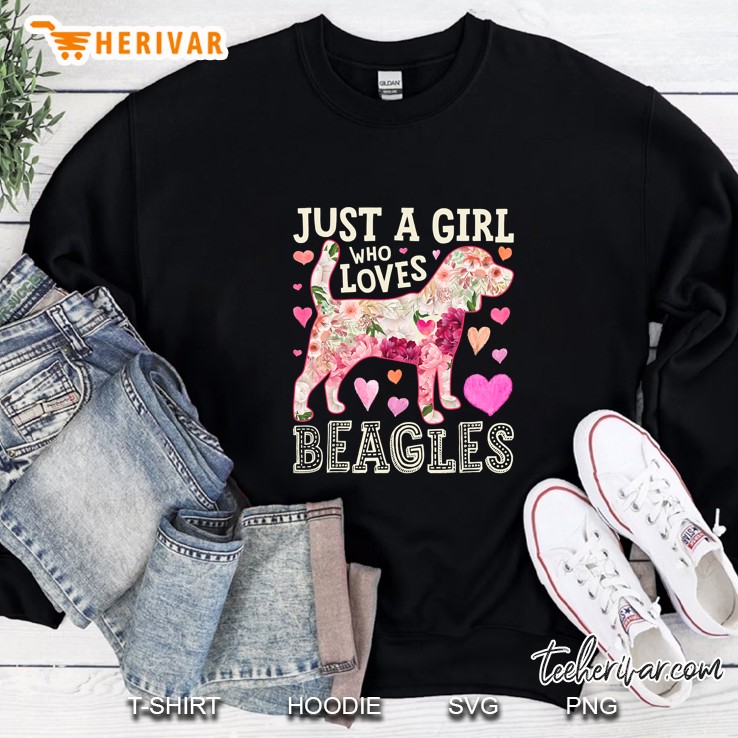 Just A Girl Who Loves Beagles Floral Version Sweatshirt