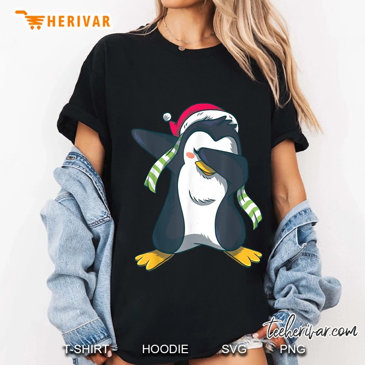 Dabbing Penguin Christmas Ladies Tee