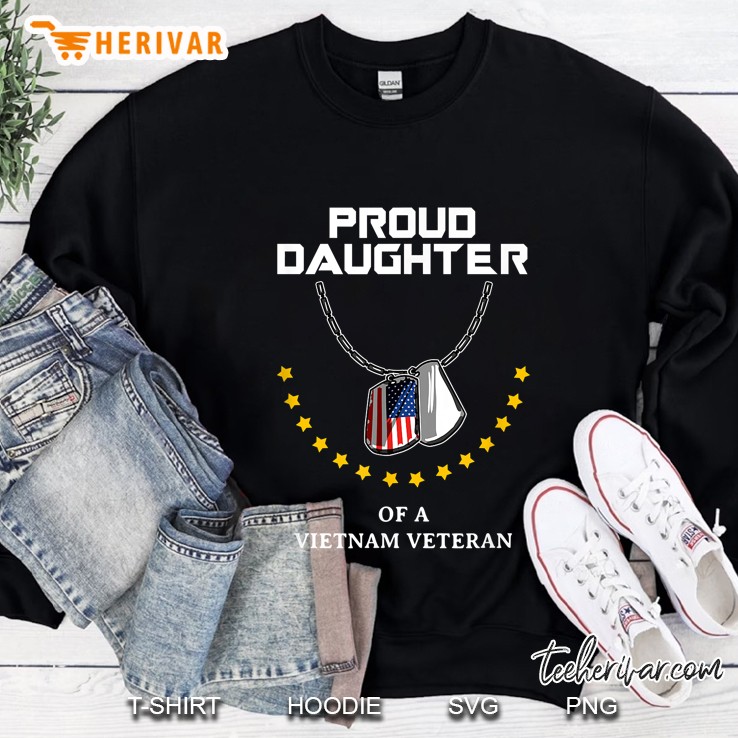 Proud Daughter Of A Vietnam Veteran Dogtag Version Sweatshirt
