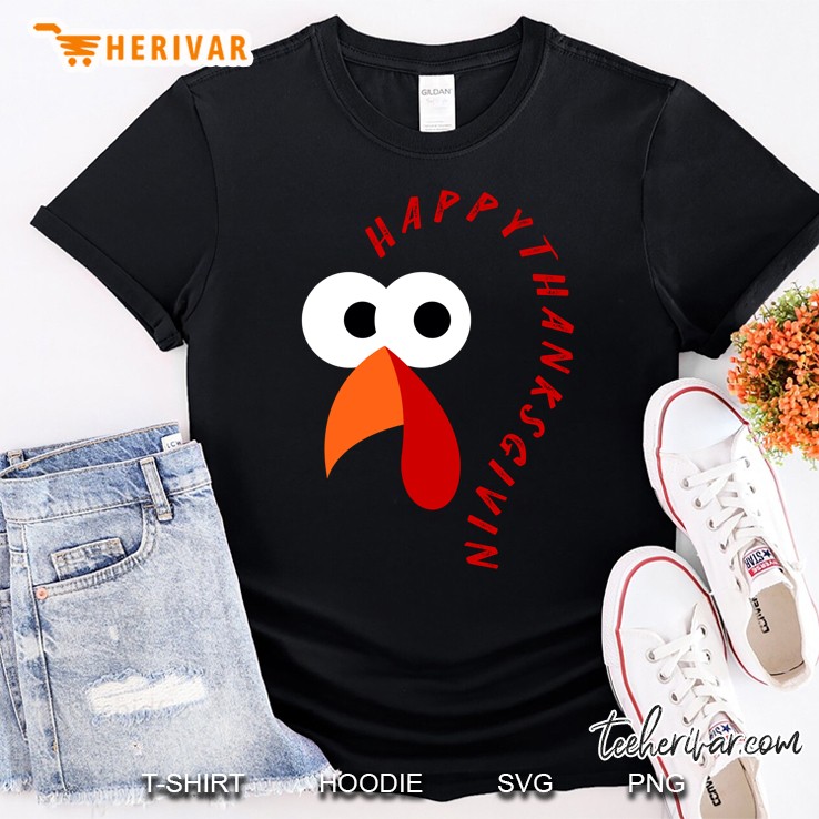 Happy Thanksgiving Cute Turkey Face Shirt
