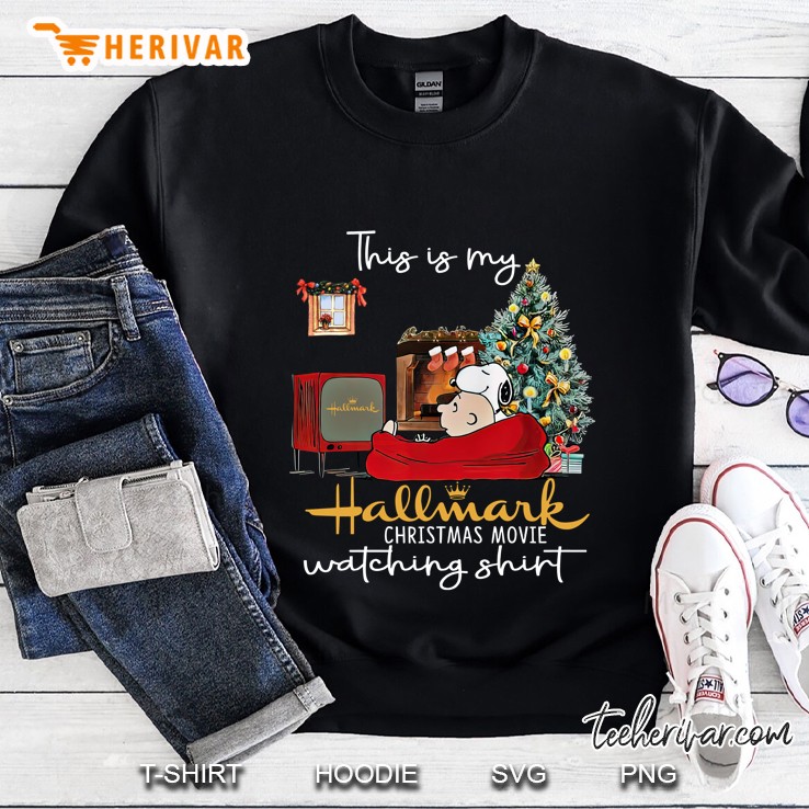 This Is My Hallmark Christmas Movie Watching Shirt Snoopy And Charlie Brown Version Sweatshirt