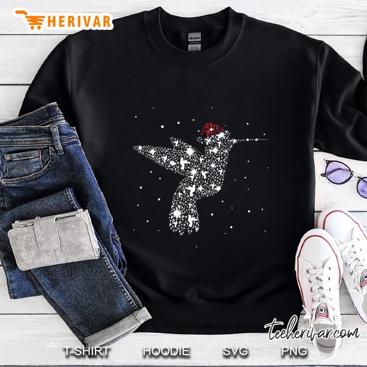 Hummingbird Santa Sparkle Christmas Sweatshirt