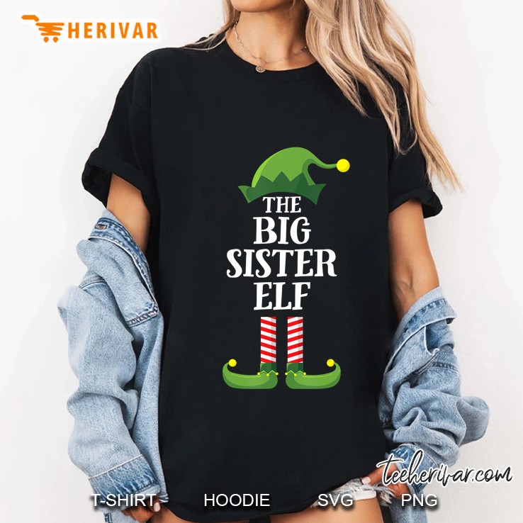 The Big Sister Elf Christmas Ladies Tee