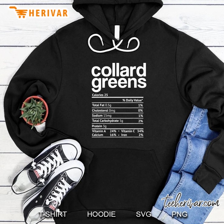 Collard Greens Nutrition Facts Funny Thanksgiving Hoodie