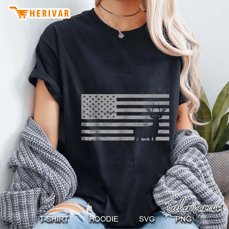 Deer America Flag Deer Hunting Ladies Tee