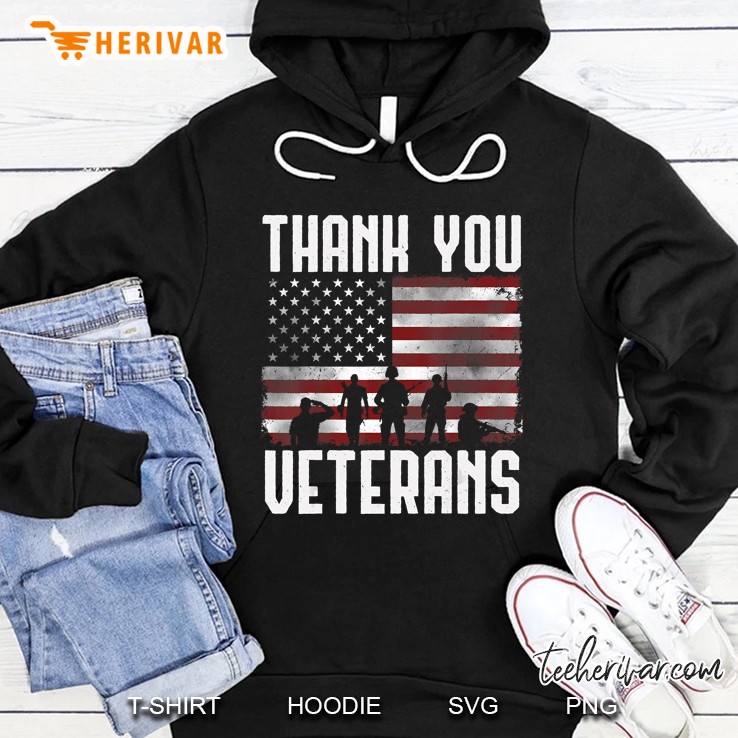 Thank You Veterans American Flag Version2 Hoodie