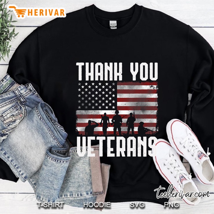 Thank You Veterans American Flag Version2 Sweatshirt