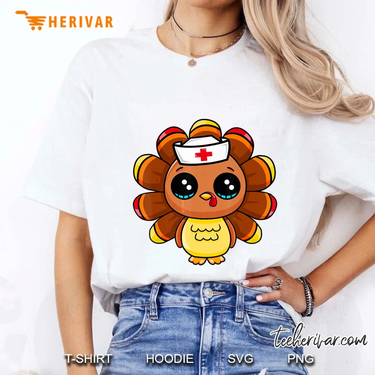Cute Nurse Turkey Thanksgiving Ladies Tee