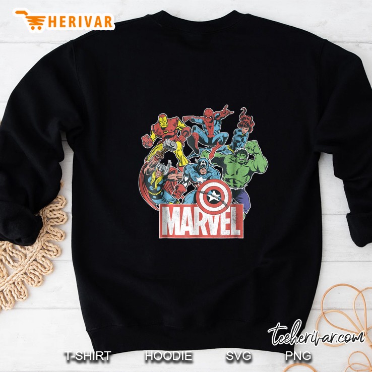 Marvel Avengers Team Retro Comic Vintage Graphic Sweatshirt