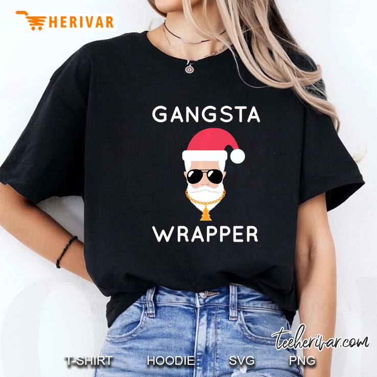 Gangsta Wrapper Santa Claus Christmas Ladies Tee