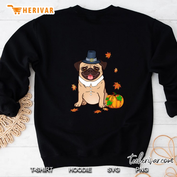 Pug Thanksgiving Costume Pilgrim Turkey Sweatshirt