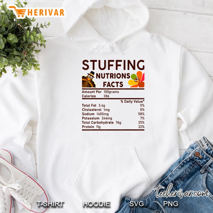 Stuffing Nutrition Facts Funny Thanksgiving Hoodie