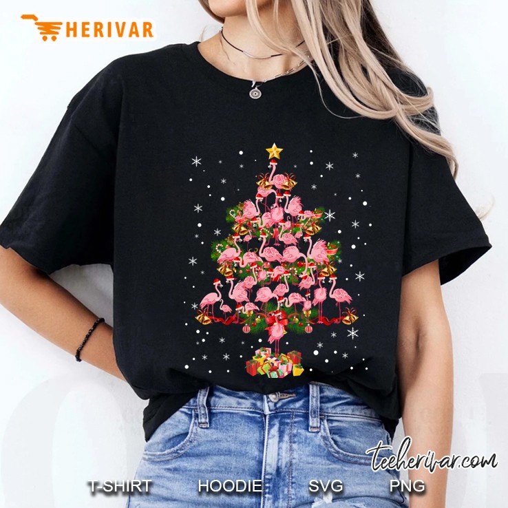 Flamingo Christmas Tree Version2 Ladies Tee