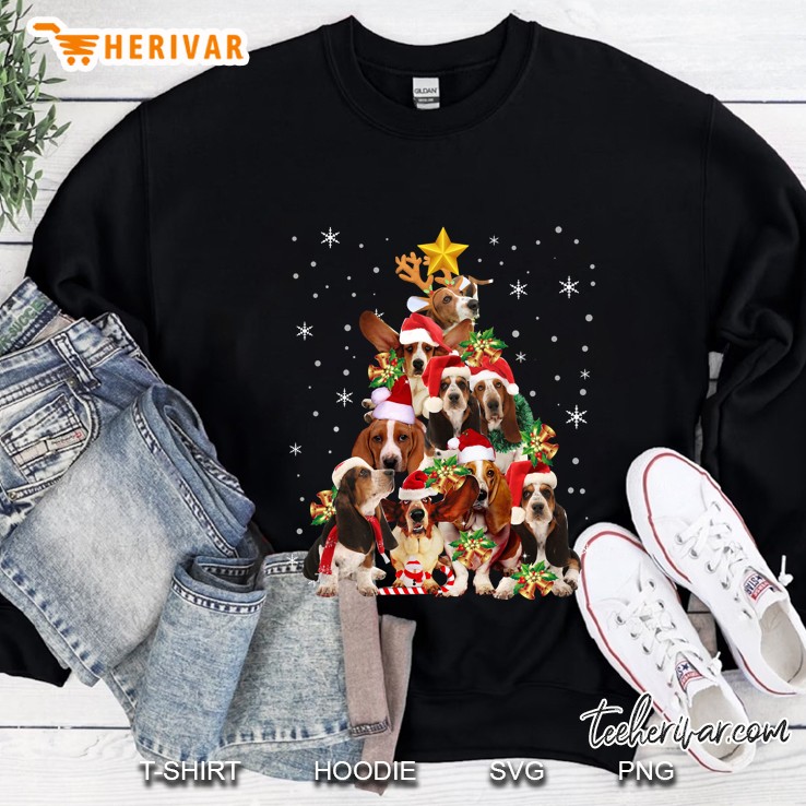 Basset Hound Christmas Tree Sweatshirt
