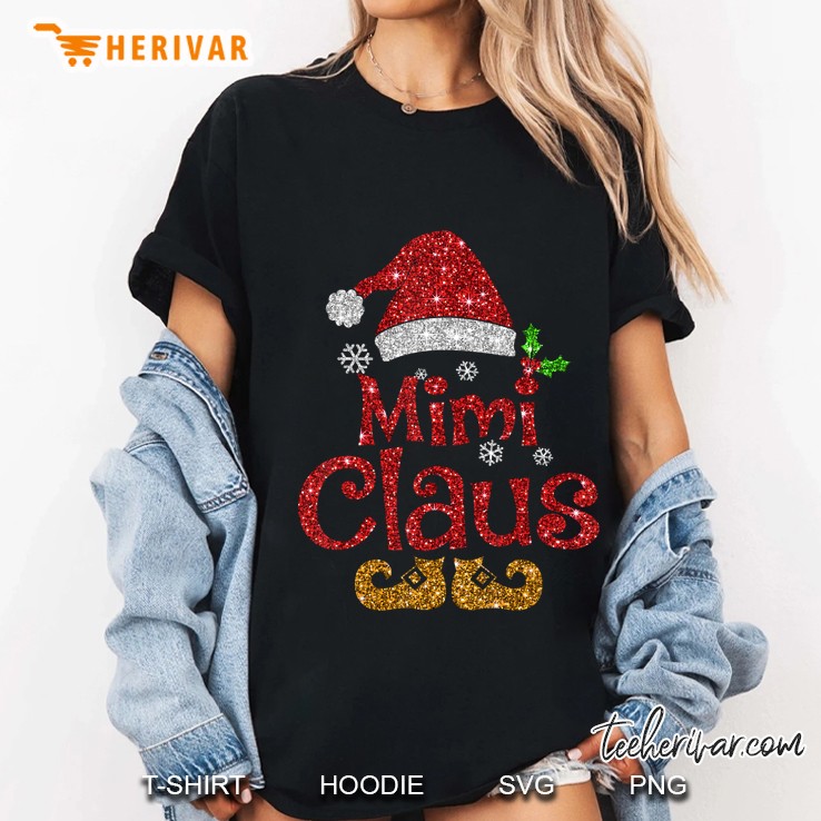 Mimi Claus Santa Sparkle Christmas Ladies Tee