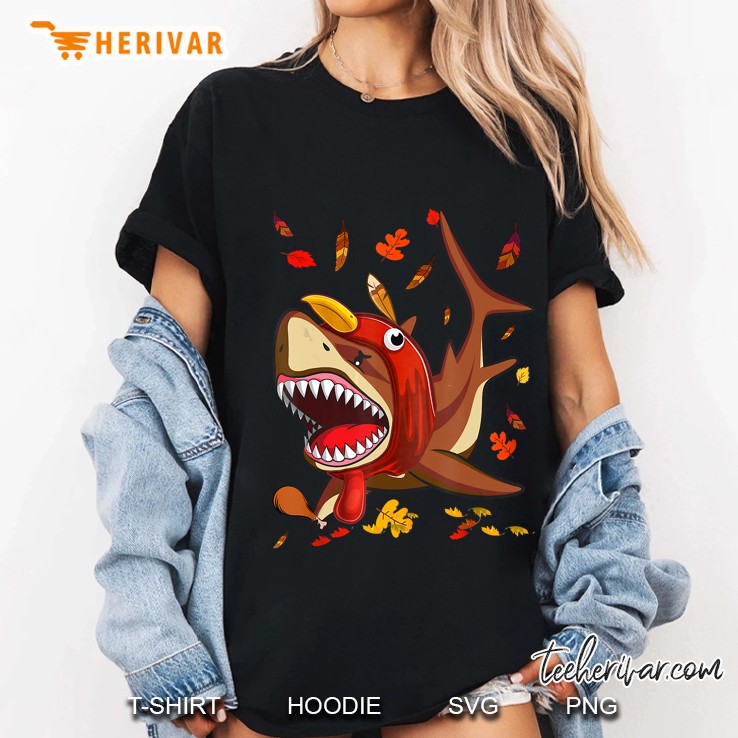 Turkey Shark Funny Thanksgiving Ladies Tee