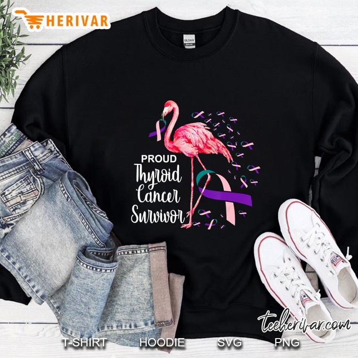 Proud Thyroid Cancer Survivor Flamingo Version Sweatshirt