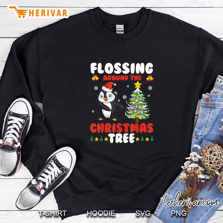 Flossing Around The Christmas Tree Penguin Version Sweatshirt