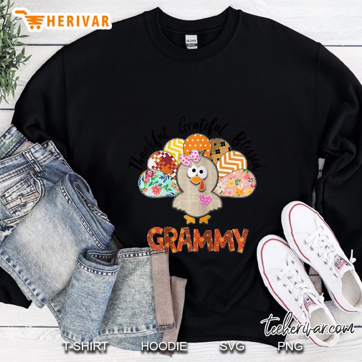 Thankful Grateful Blessed Grammy Turkey Thanksgiving Sweatshirt