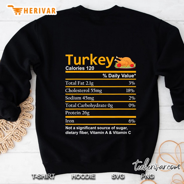 Turkey Nutrition Facts Thanksgiving Sweatshirt