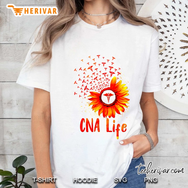 CNA Life Sunflower Dandelion White Version2 Ladies Tee