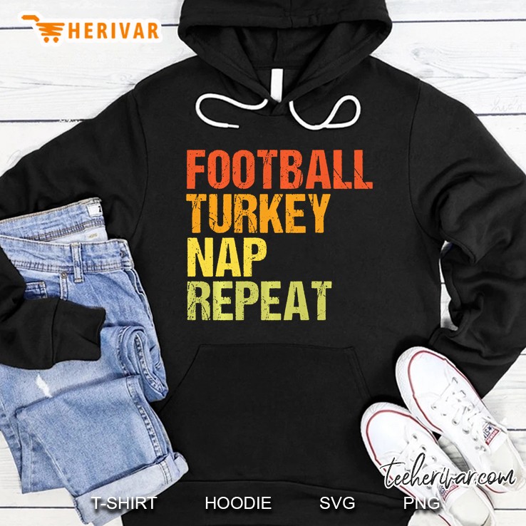 Football Turkey Nap Repeat Vintage Version Hoodie