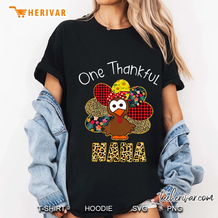One Thankful Nana Turkey With Bandana Version Ladies Tee