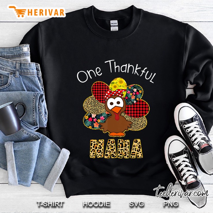 One Thankful Nana Turkey With Bandana Version Sweatshirt