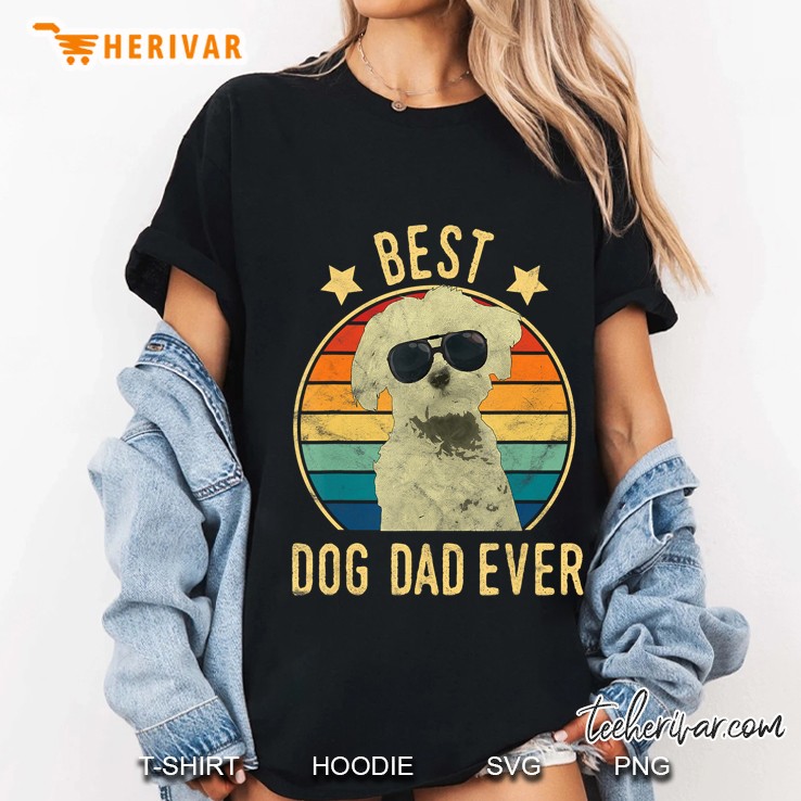 Best Dog Dad Ever Maltese Vintage Version Ladies Tee