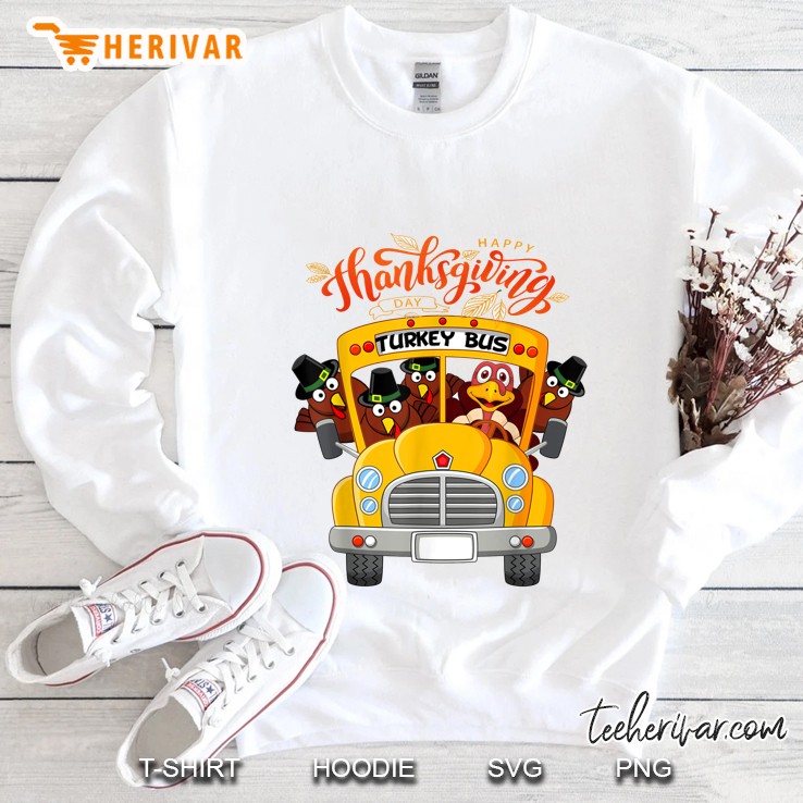 Happy Thanksgiving Day Turkey Bus Sweatshirt