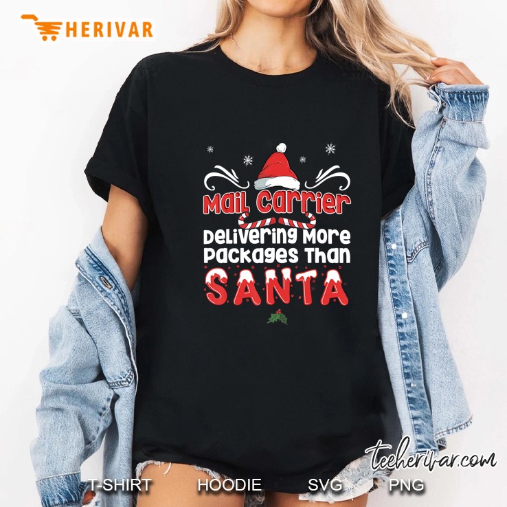 Mail Carrier Delivering More Packages Than Santa Christmas Version2 Ladies Tee