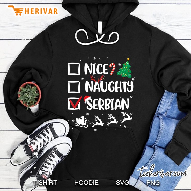 Nice Naughty Serbian Christmas Hoodie