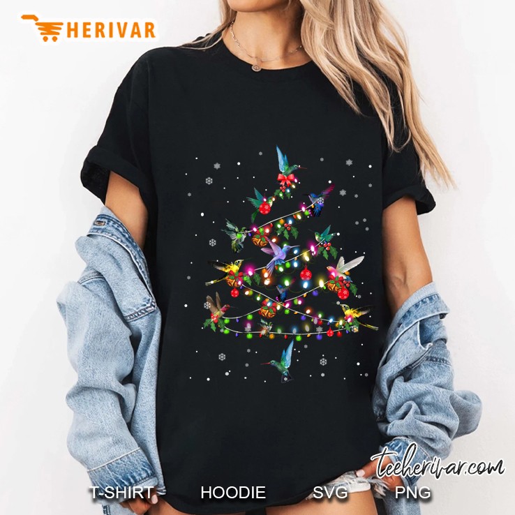 Hummingbirds Christmas Tree Version2 Ladies Tee