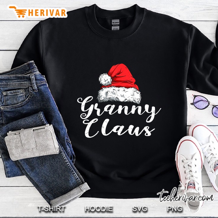Granny Claus Santa Hat Christmas Sweatshirt
